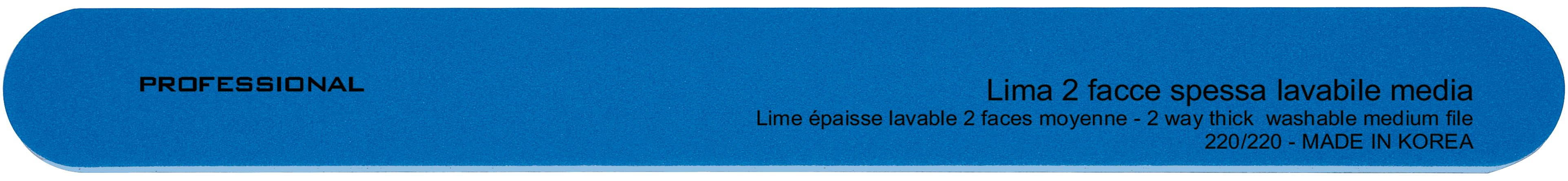 CT-15945.3_XanitaliaPro Nagelfeile mit Zwei Zonen, Dick, Waschbar Mittel 220/220 Blau