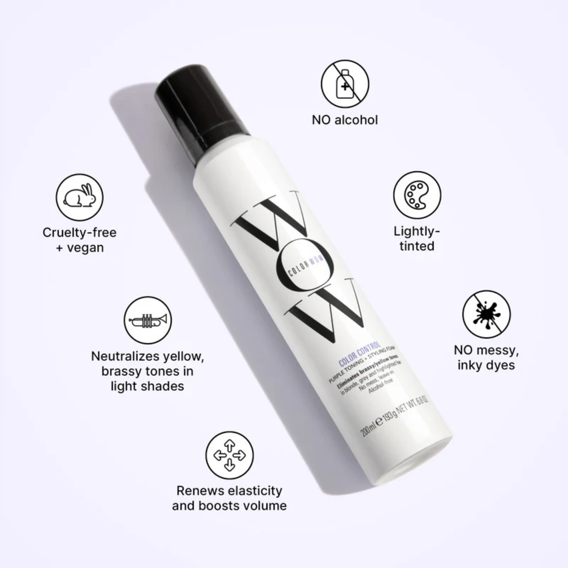 Color Wow Color Control Purple Toning Foam - 200 ml