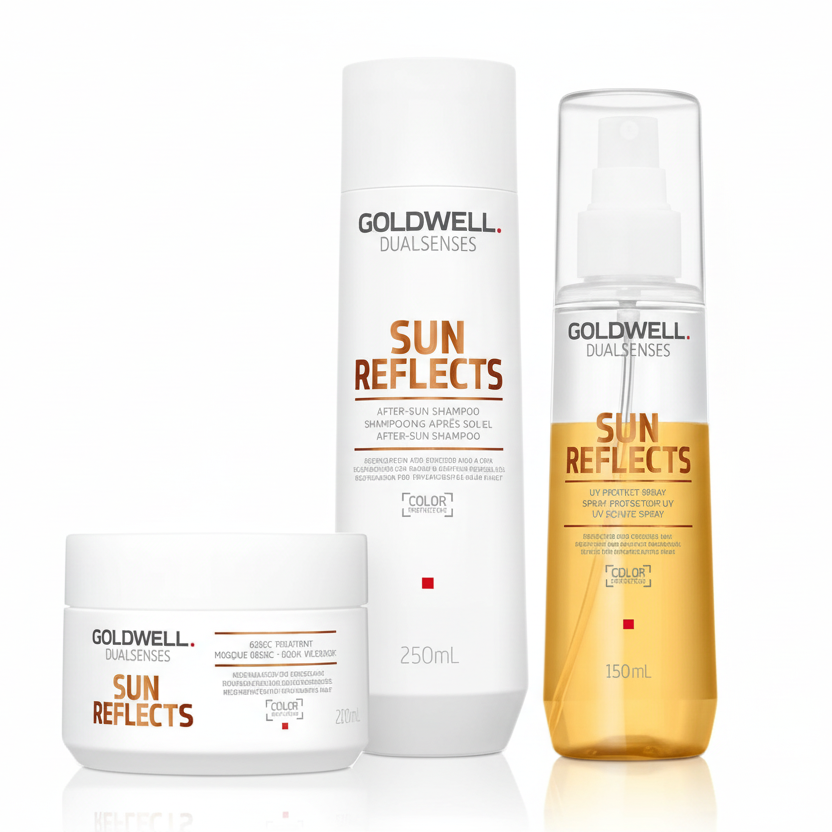 CT-17390_Goldwell Dualsenses Sun Reflects Kit: Shampoo, Leave-In Spray und Treatment 200 ml + 250 ml + 150 ml