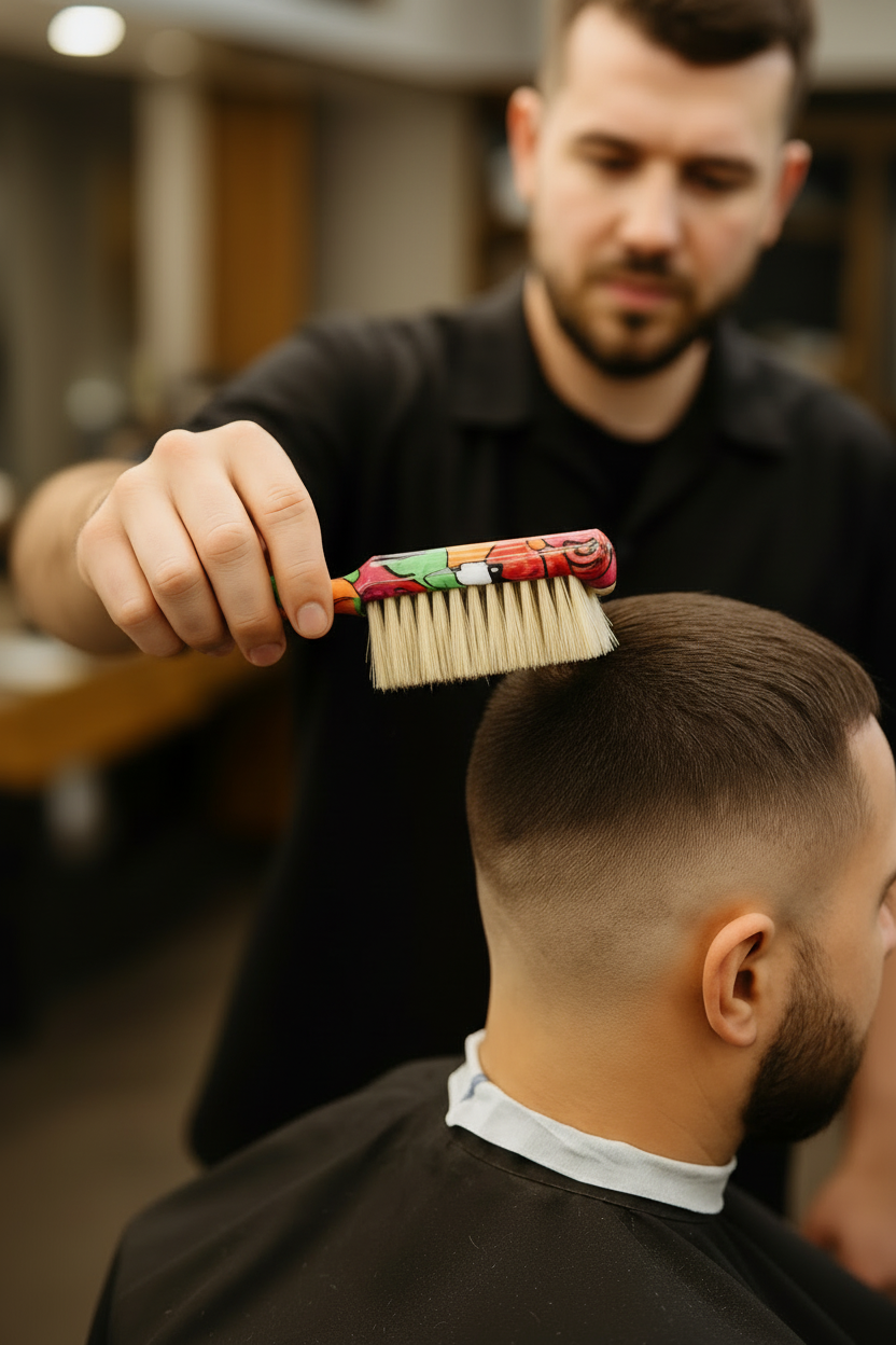 CT-18259_Jerbat Barber Bürste mit Naturborsten Design - Gerade Form