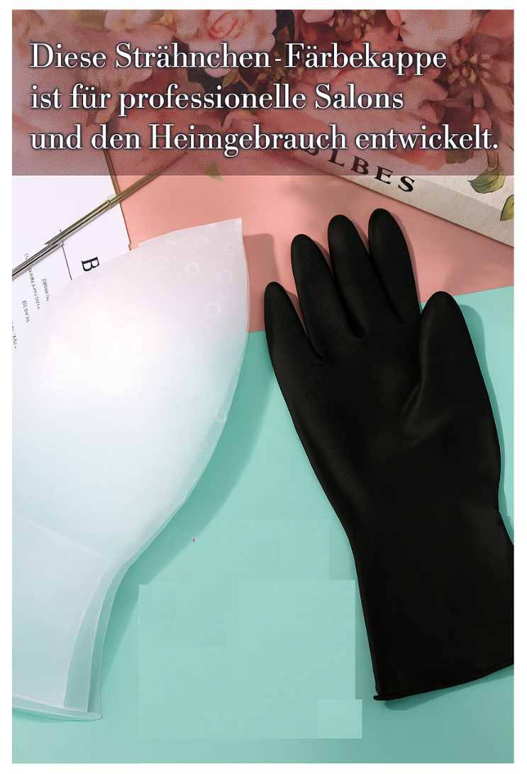 CT-18020_Jerbat Haarfärbung-Highlights-Kappe mit Haken + Handschuhe