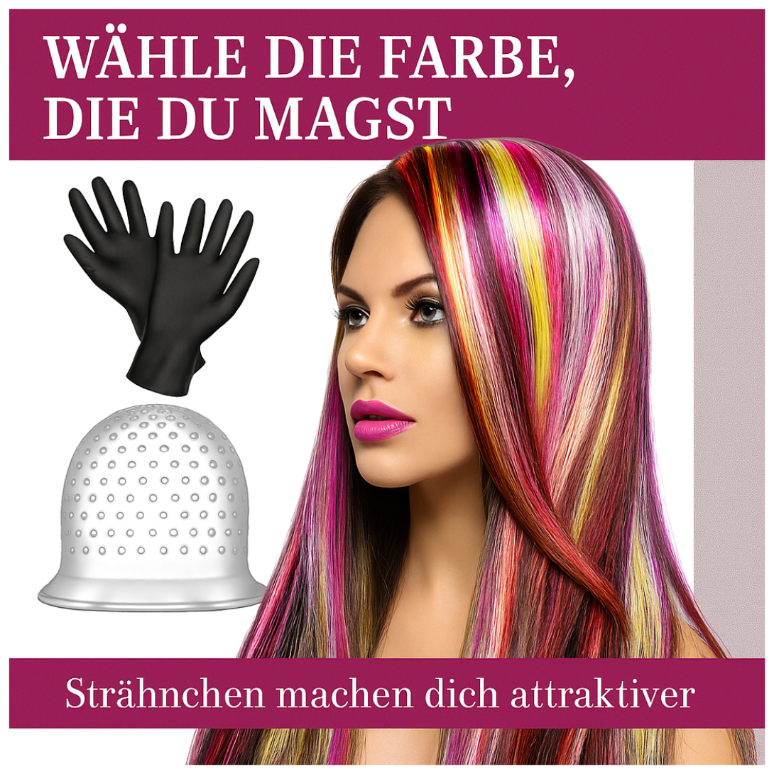 CT-18020_Jerbat Haarfärbung-Highlights-Kappe mit Haken + Handschuhe