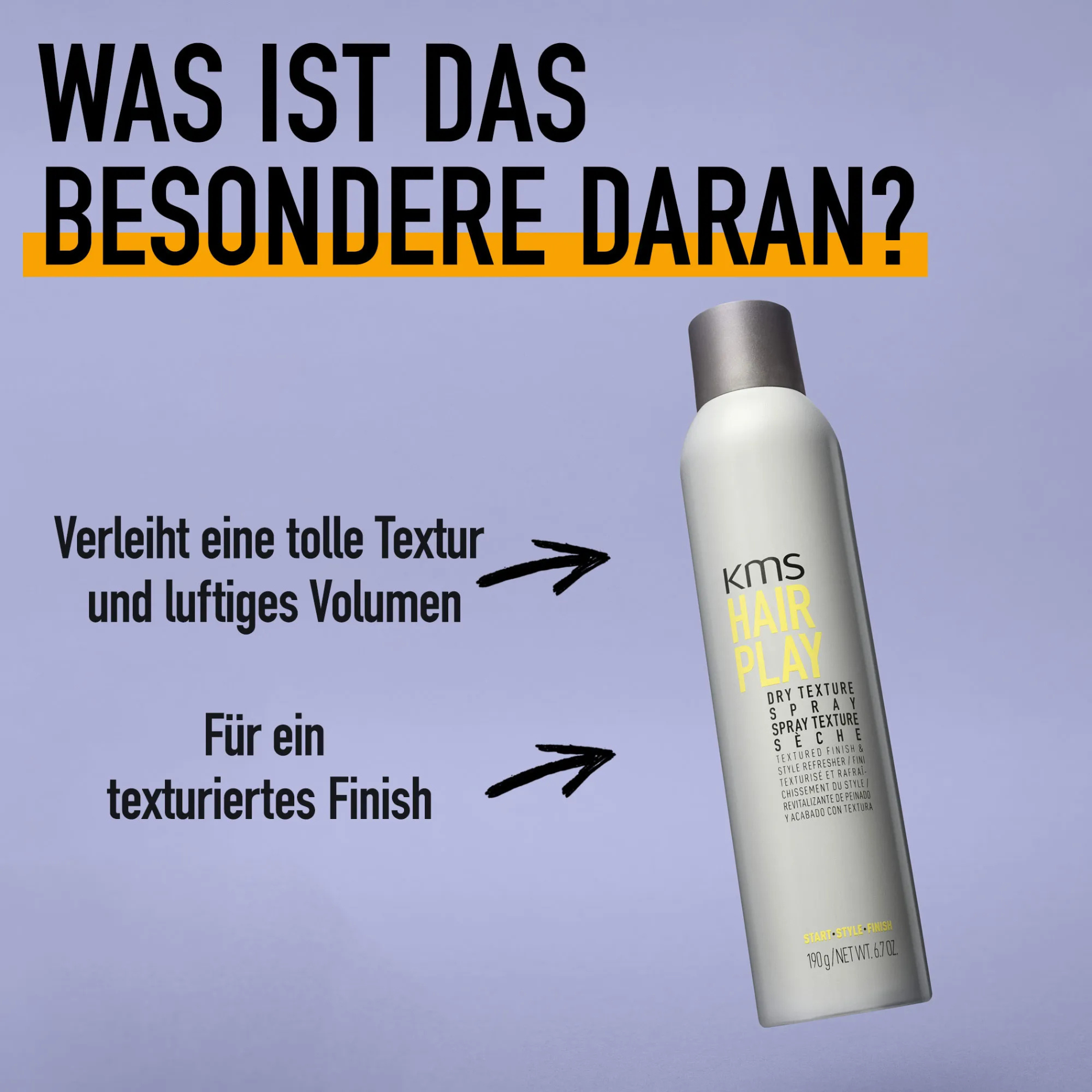 KMS HairPlay Dry Texture Spray für Style und Griffigkeit