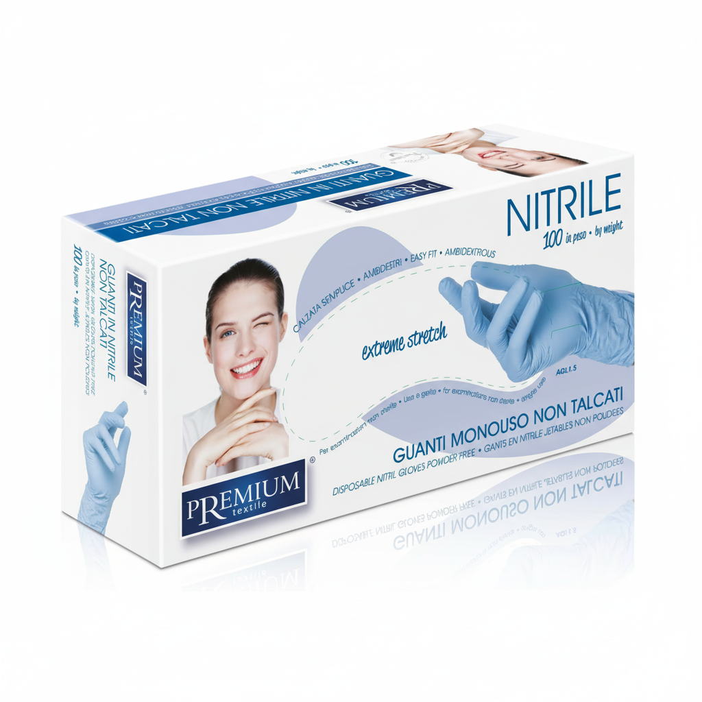 CT-17460_Premium Textile puderfreie Nitrilhandschuhe -100 Stück
