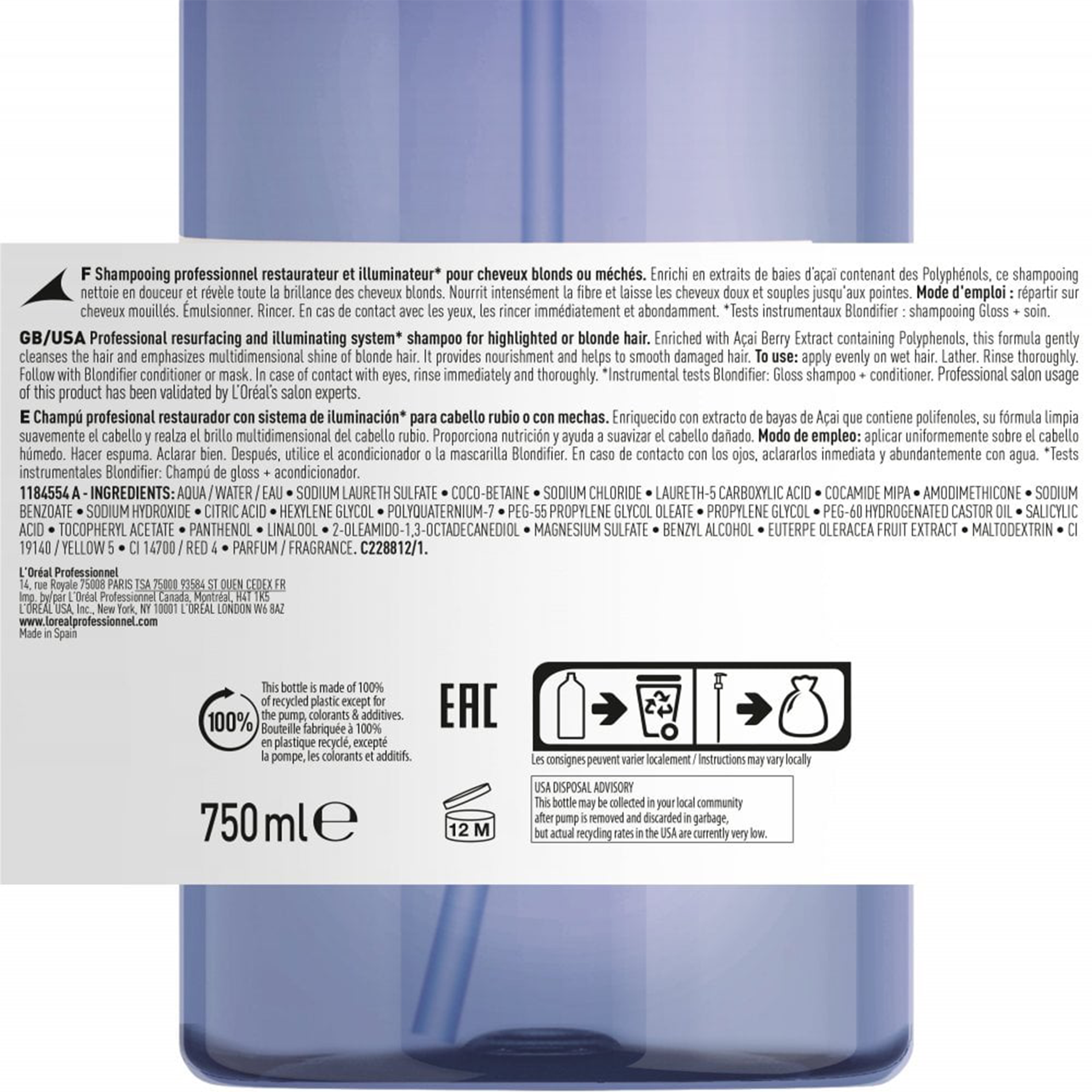 CT-14234_L'Oréal Professionnel Serie Expert Blondifier Gloss Shampoo 750ml