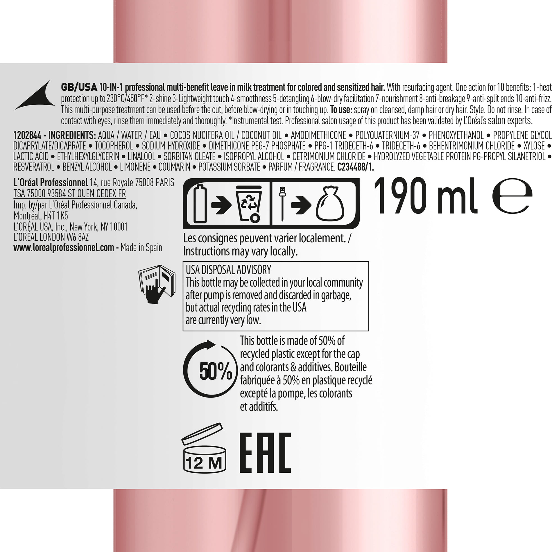 CT-14253_L'Oréal Professionnel Serie Expert Vitamino Color 10-in-1 Milch - 190 ml