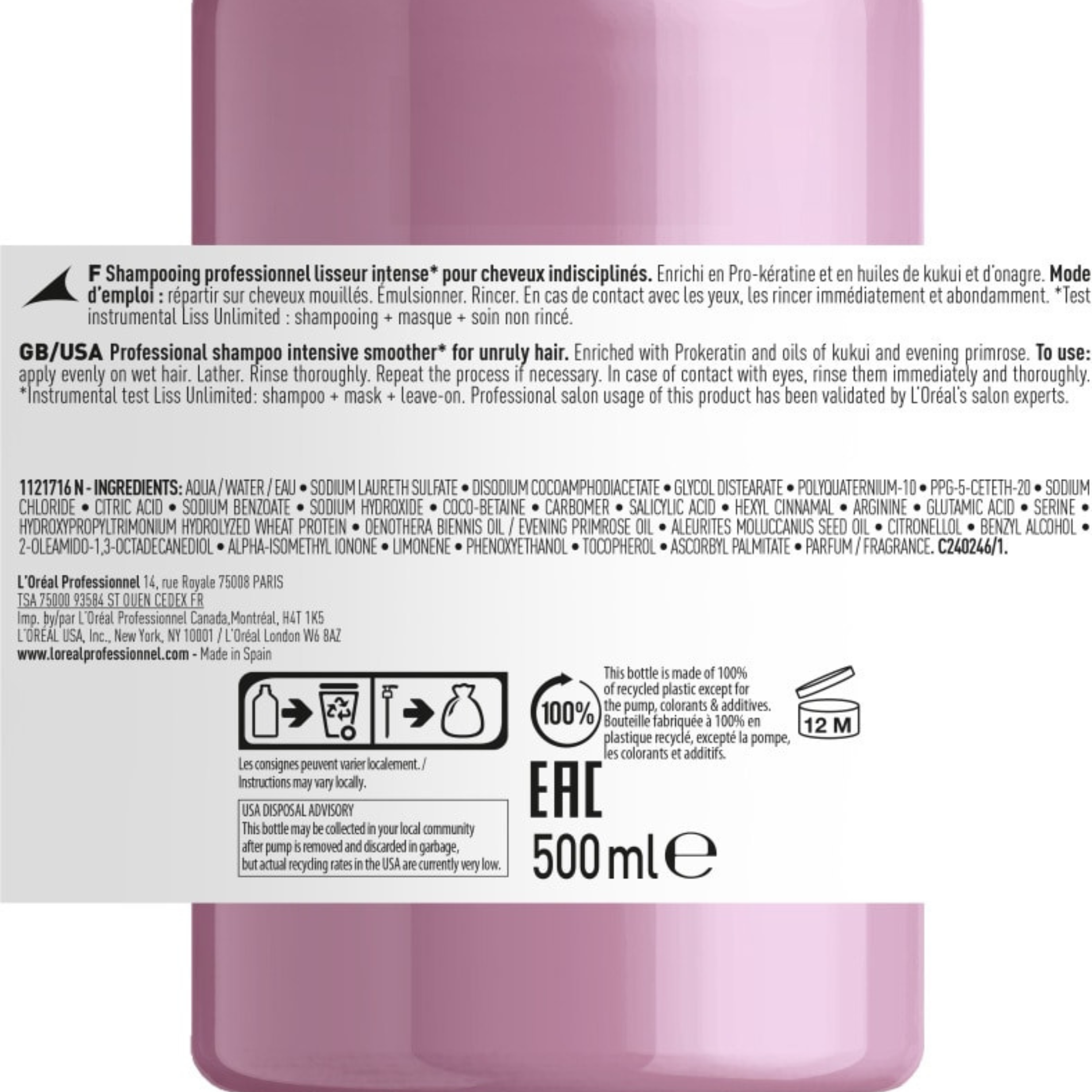 CT-14249_L'Oréal  Serie Expert Liss Unlimited Shampoo 500ml