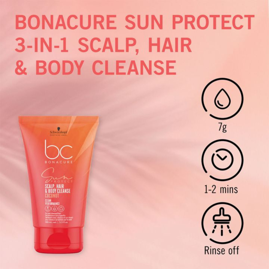 Schwarzkopf Professional BC Sun Protect 3-in-1 Scalp, Hair & Body Cleanse