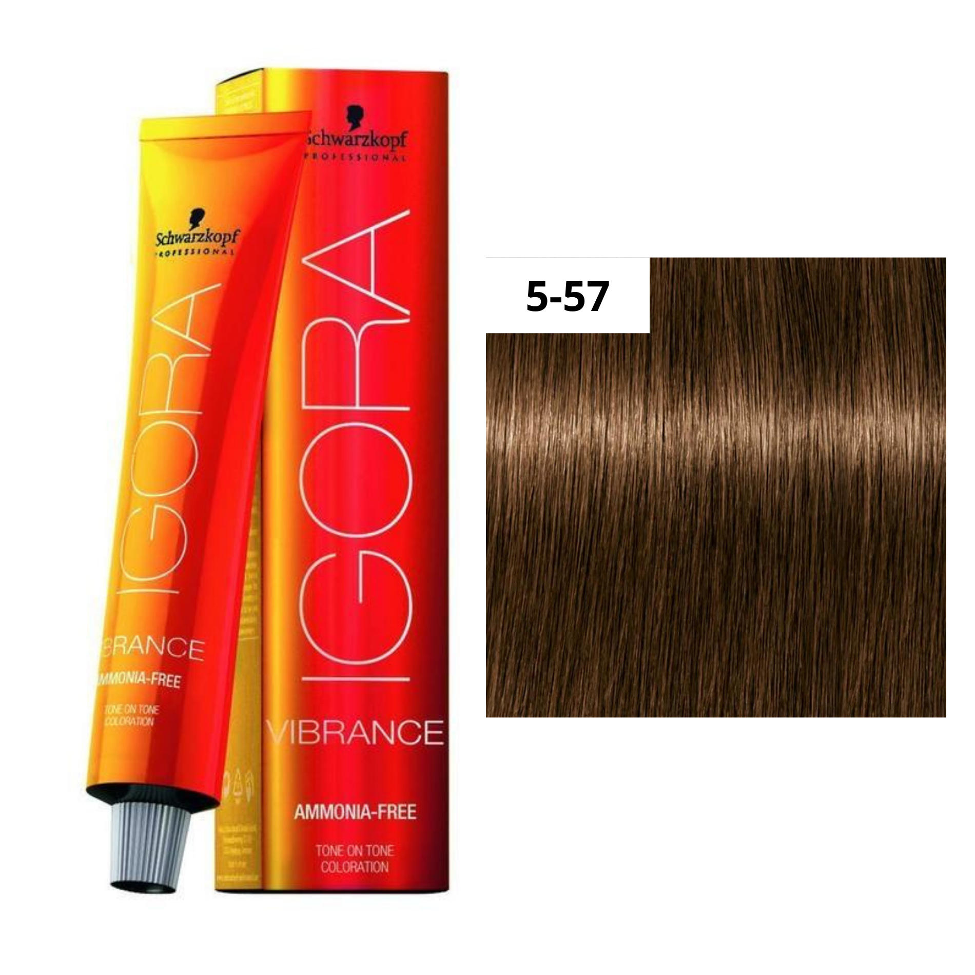 CT-10076.19_Schwarzkopf Professional IGORA VIBRANCE Ammonia-Free - 60 ml - 5-57 Hellbraun Gold Kupfer