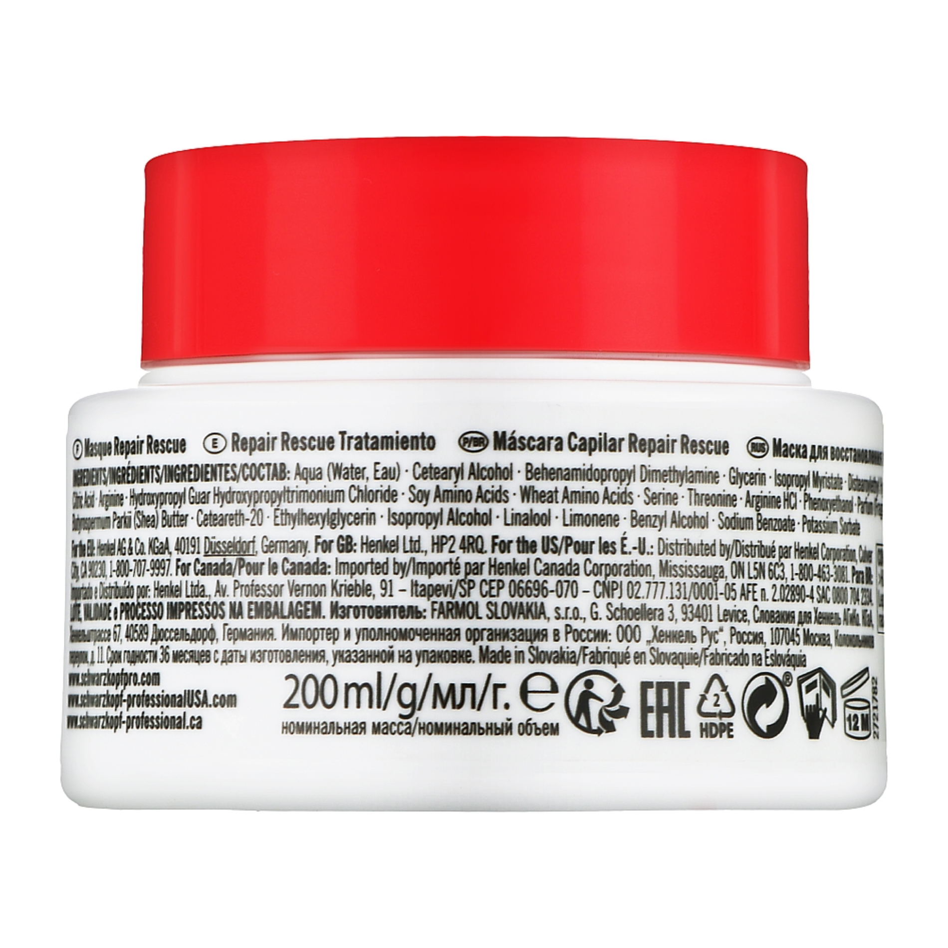 Schwarzkopf Professional BC Bonacure Repair Rescue Behandlung Arginin - 200 ml