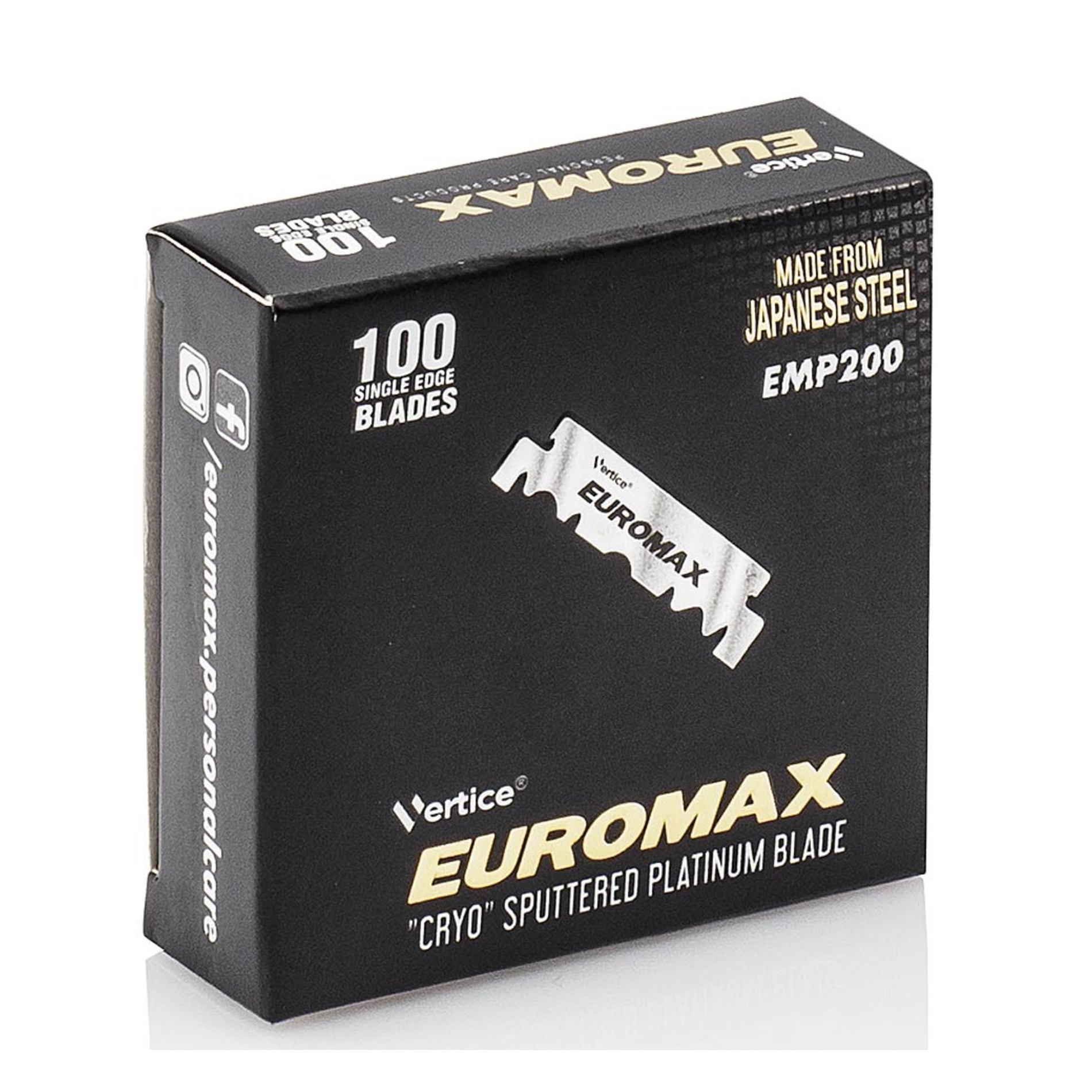 CT-17146_Vertice EUROMAX Einweg-Rasierklingen (100 Stück) – Platinum Coated, Single Edge