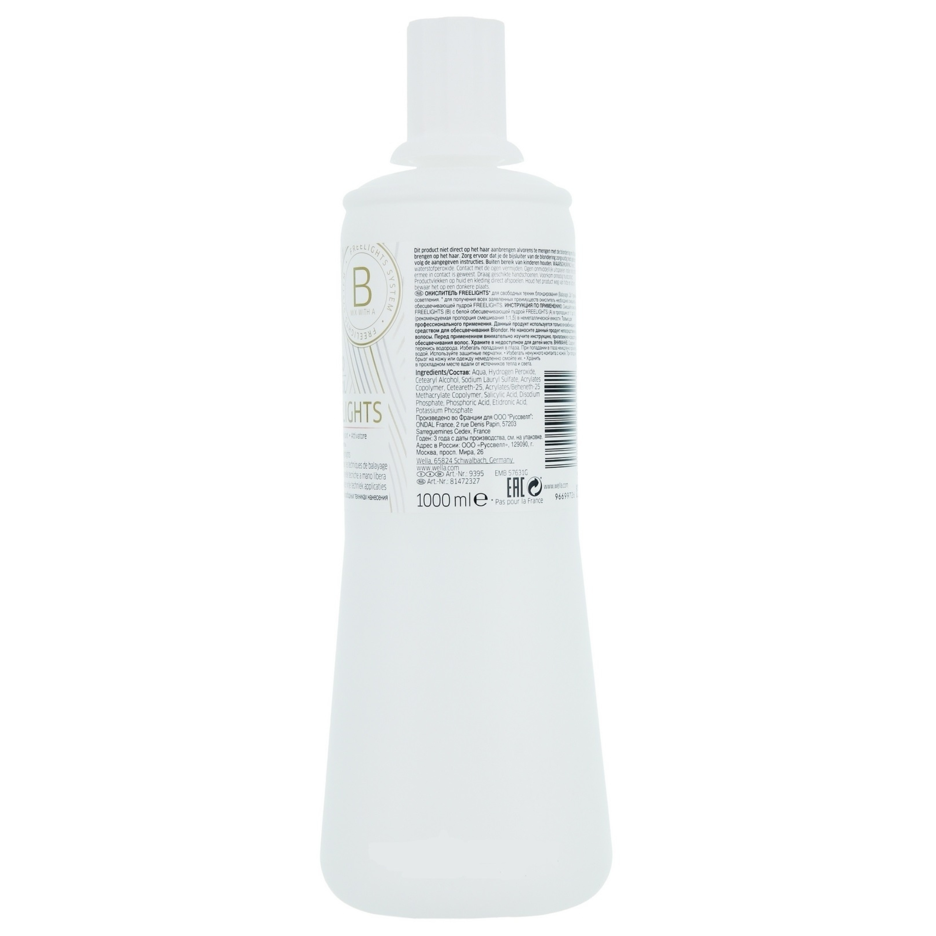 CT-10103_WELLA Professionals BLONDOR Freelights Entwickler  1000 ml > 6 % 20 Vol.