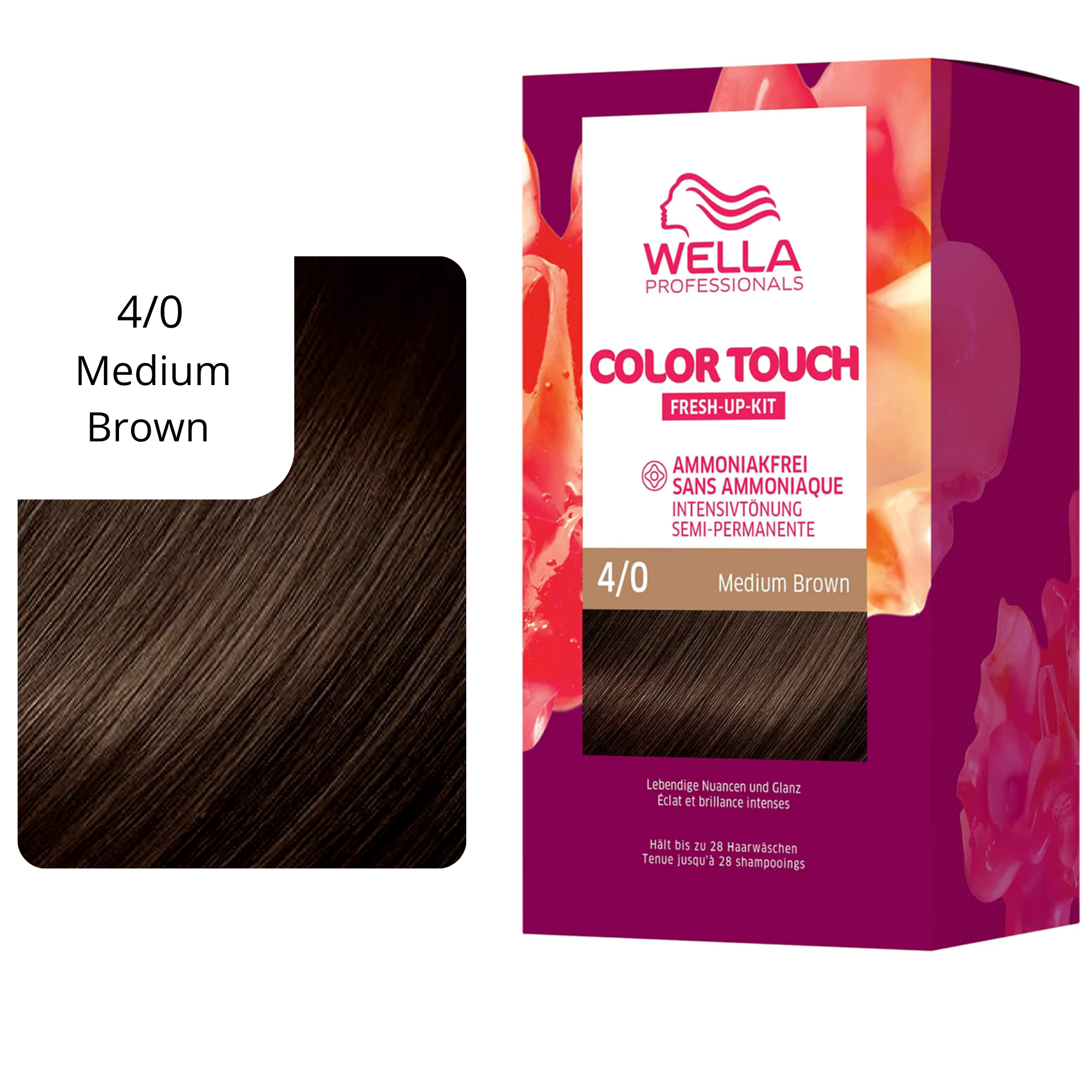 CT-17490.1_Wella Color Touch Fresh Up Kit 4/0 Medium Brown - 130 ml