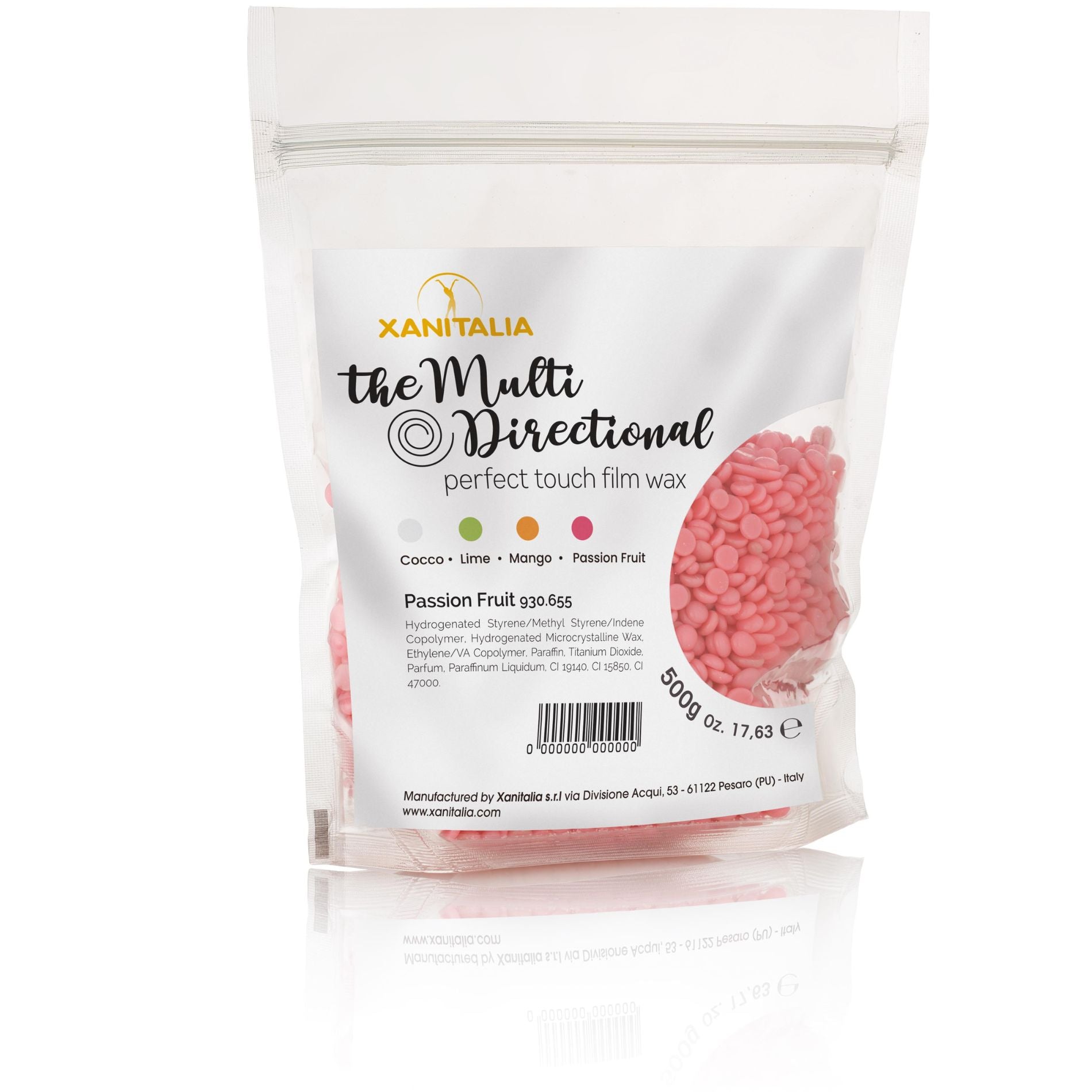 CT-14800.3_XANITALIAPRO THE MULTIDIRECTIONAL PERFECT TOUCH FILM WAX PASSION FRUIT 500g