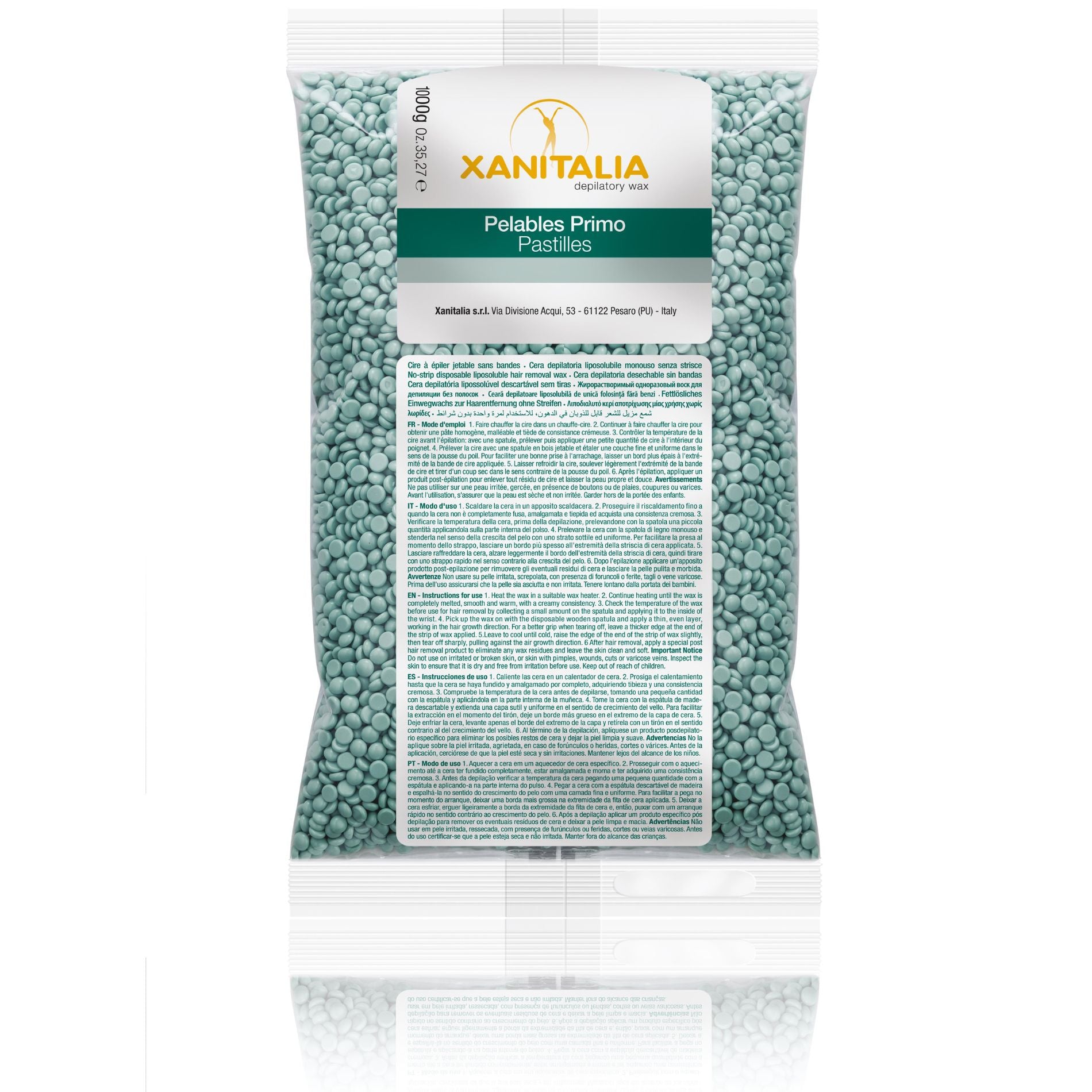 CT-14803.3_XanitaliaPro Film Wax Pelables Primo Brasilian System Packet Aloe Vera 1000 g