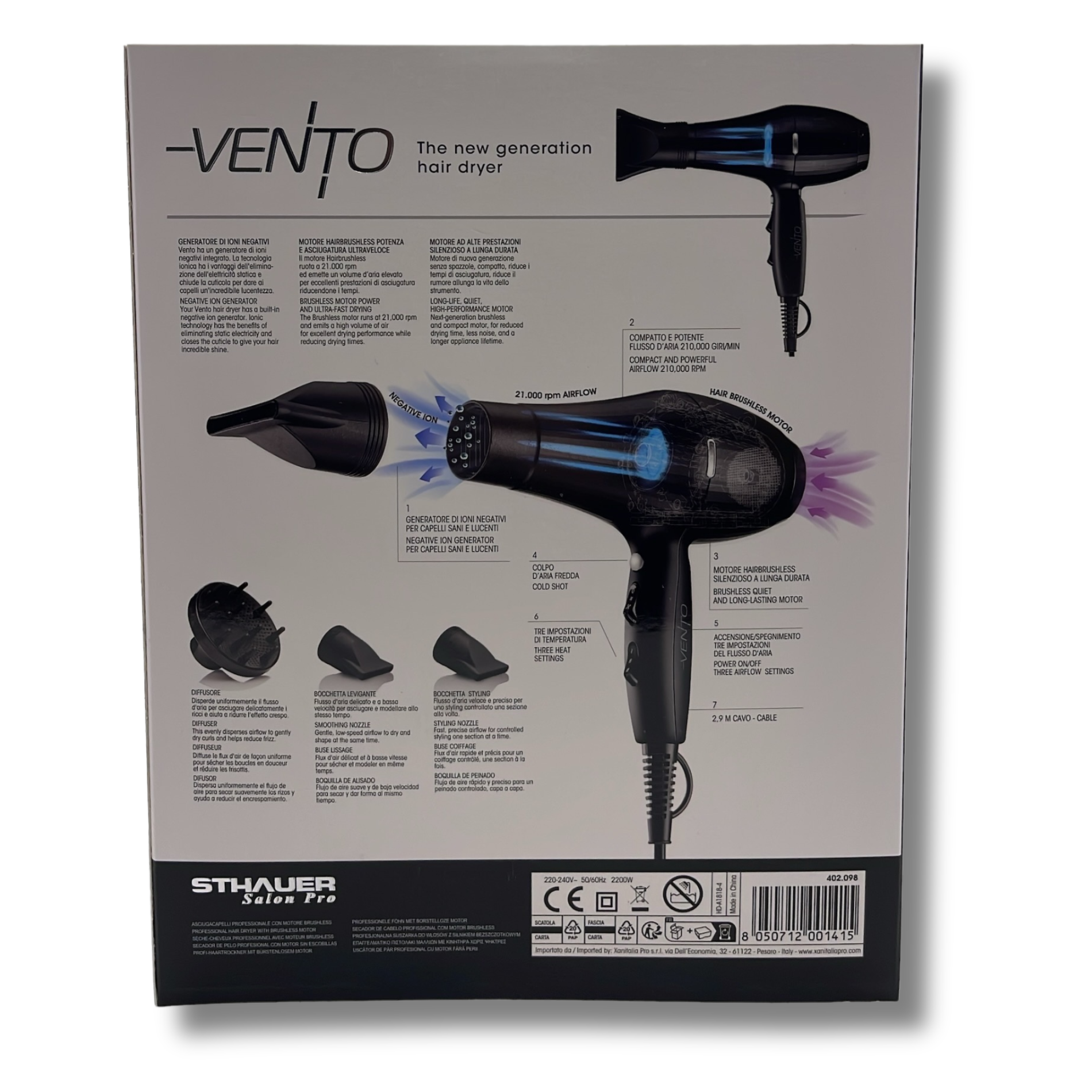 CT-17727_XanitaliaPro Professioneller Haartrockner Vento