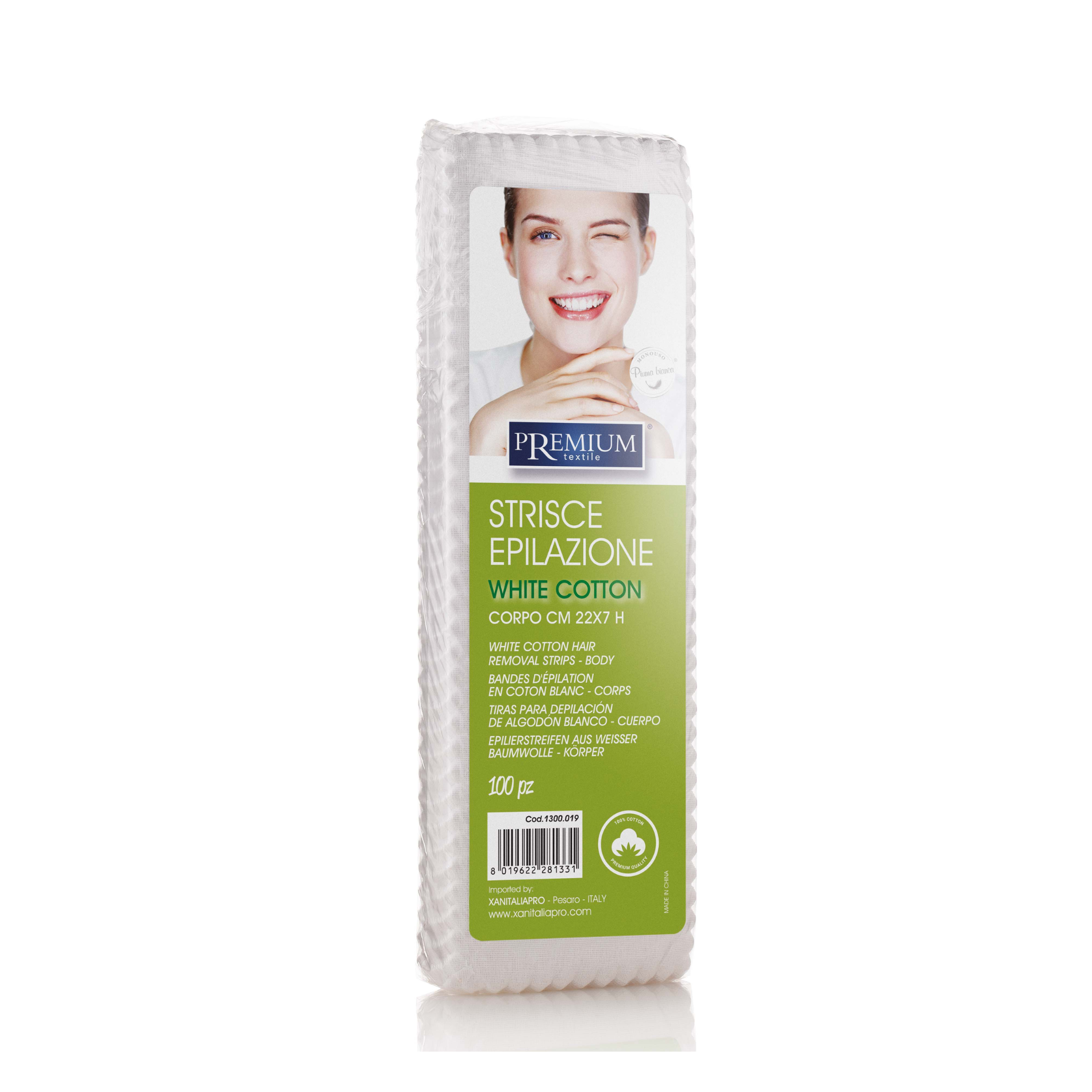 CT-17244_XanitaliaPro Cotton Hair Removal Strips - 100 pcs > Weiß