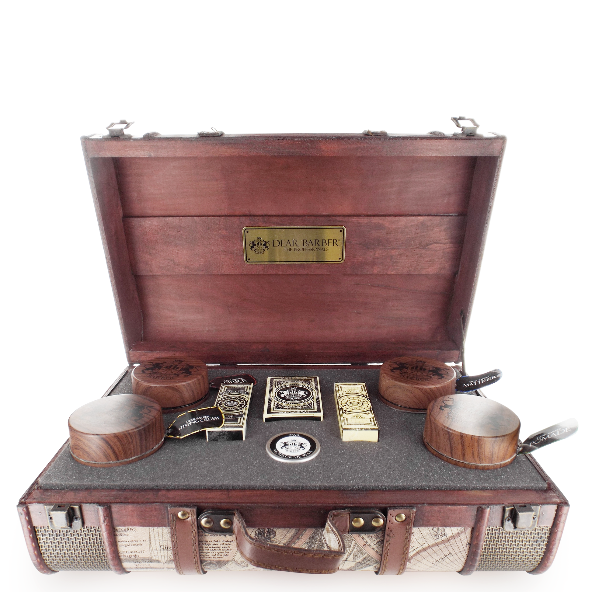 CT-13066_Dear Barber Dear Barber Leerer großer Vintage-Holzkoffer mit Schaumstoffeinsatz