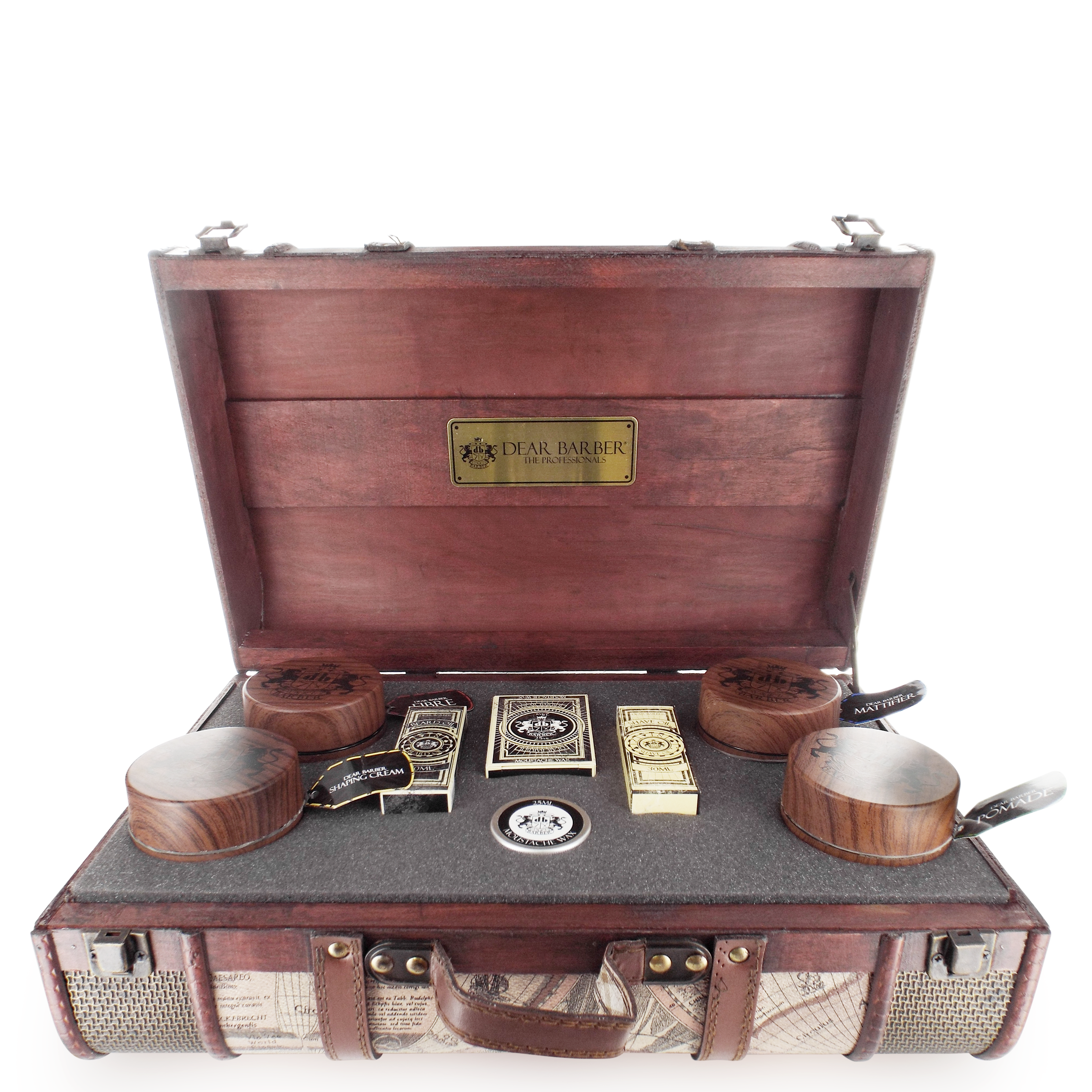 CT-13066_Dear Barber Dear Barber Leerer großer Vintage-Holzkoffer mit Schaumstoffeinsatz