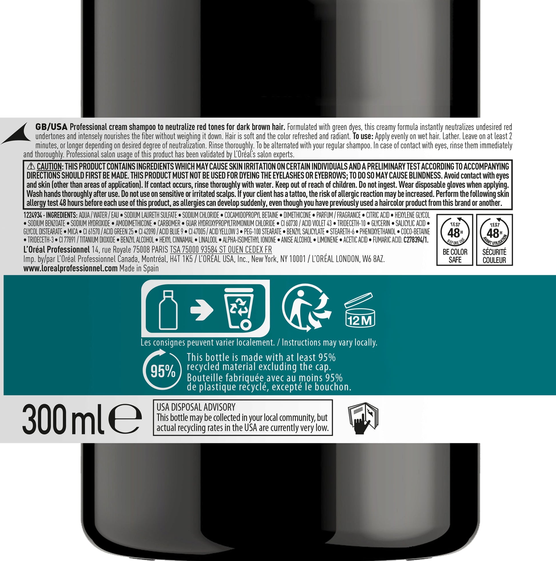 L’Oréal Professionnel Serie Expert Chroma Crème Green Dyes Shampoo back 300ml